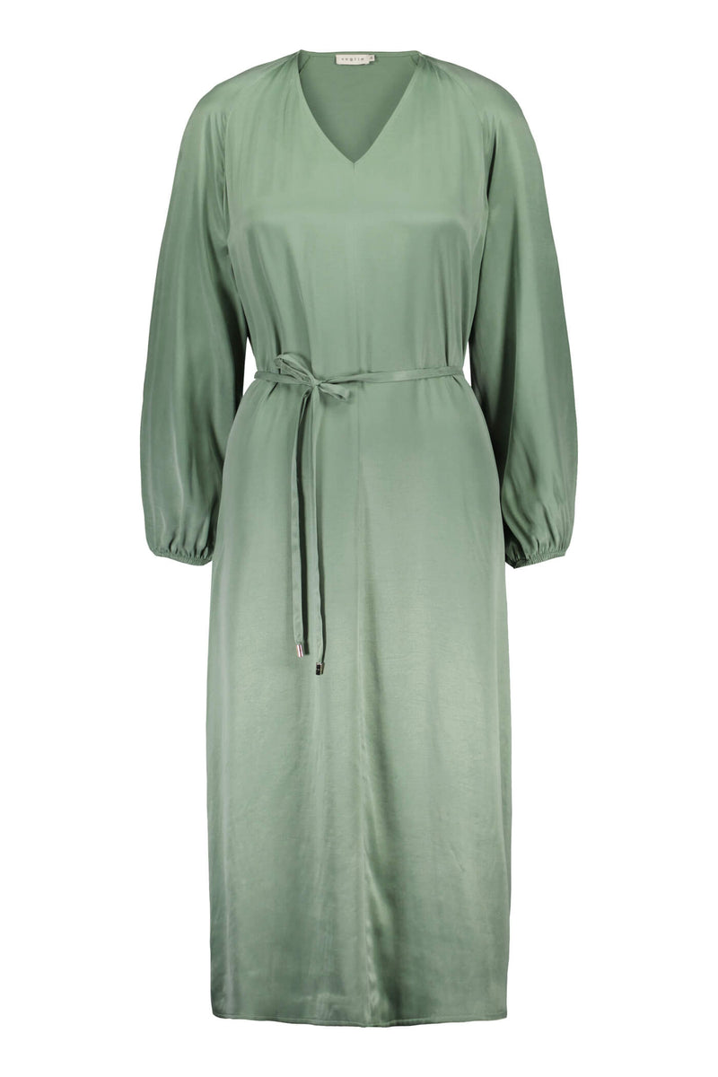 DOREEN Cupro Dress jade green front