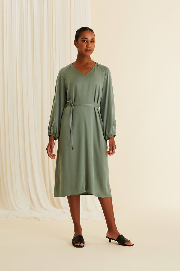 DOREEN Cupro Dress jade green