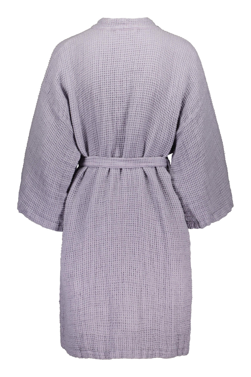 EDEN Waffle Robe lavender back