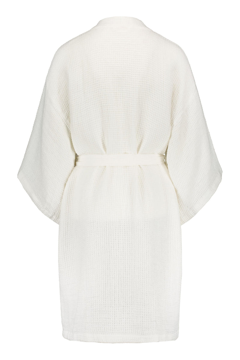 EDEN Waffle Robe soft white back