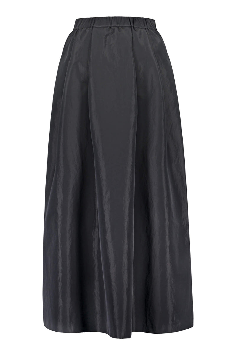 Elena wide hem maxi skirt black back