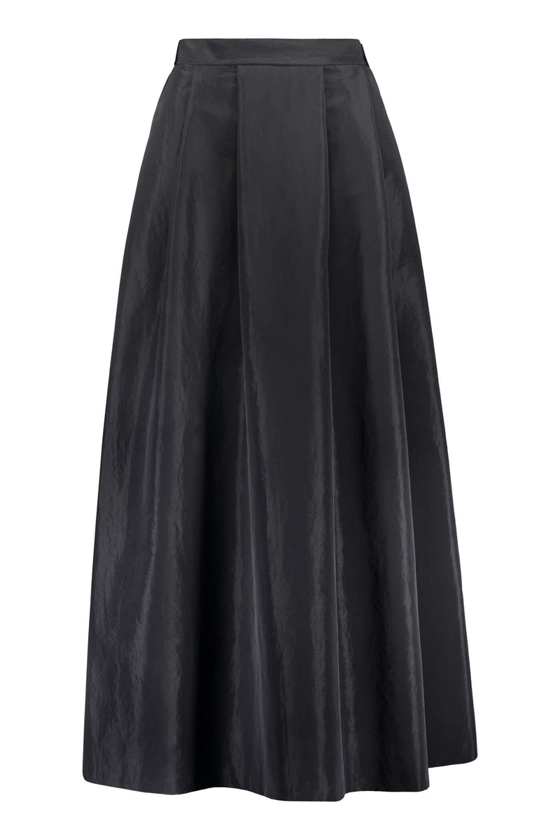 Elena wide hem maxi skirt black front