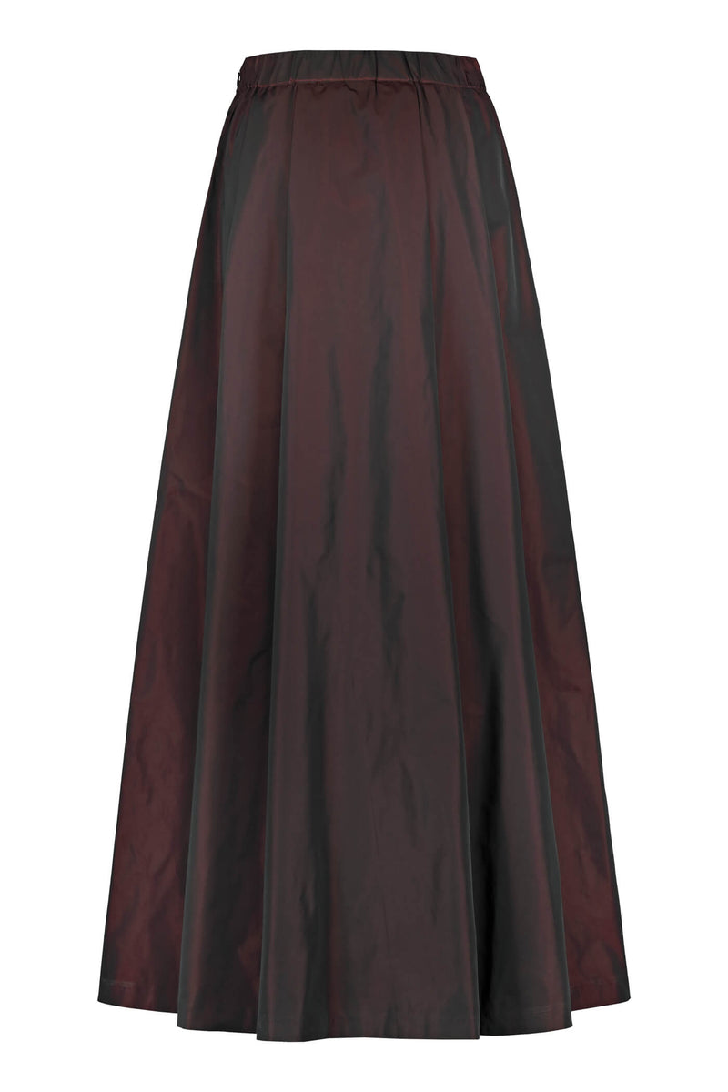 Elena wide hem maxi skirt burgundy back