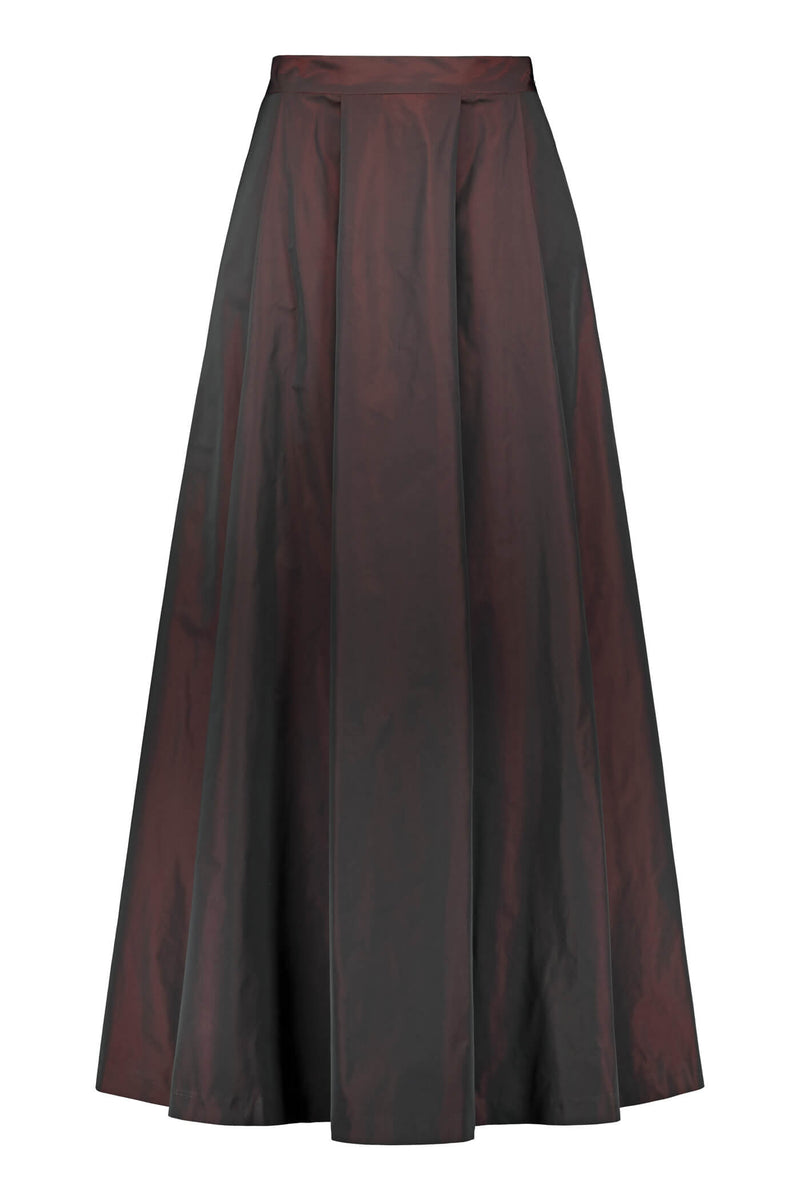 Elena wide hem maxi skirt burgundy front