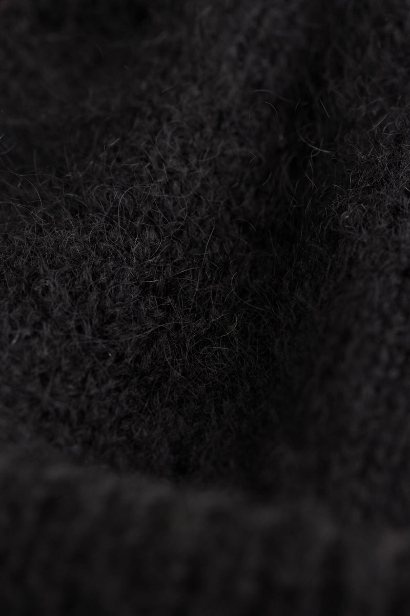 EMMI Mohair Rib Beanie blackest material