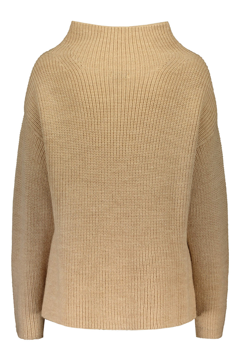 ESTEFANIA High Neck Wool Jumper camel melange back