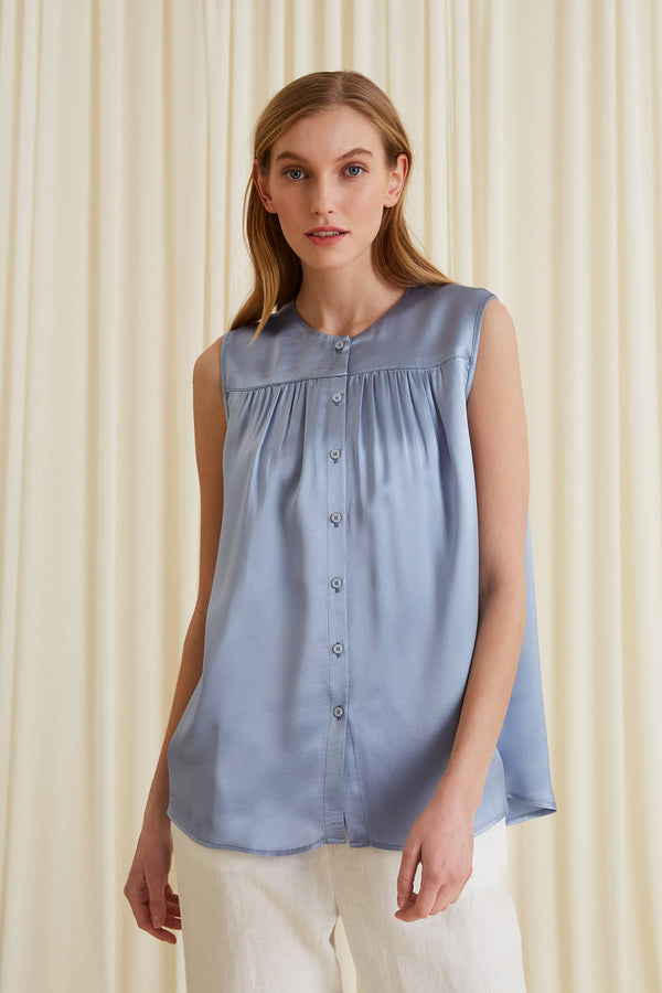 GENEVIE Sleeveless Top sky blue