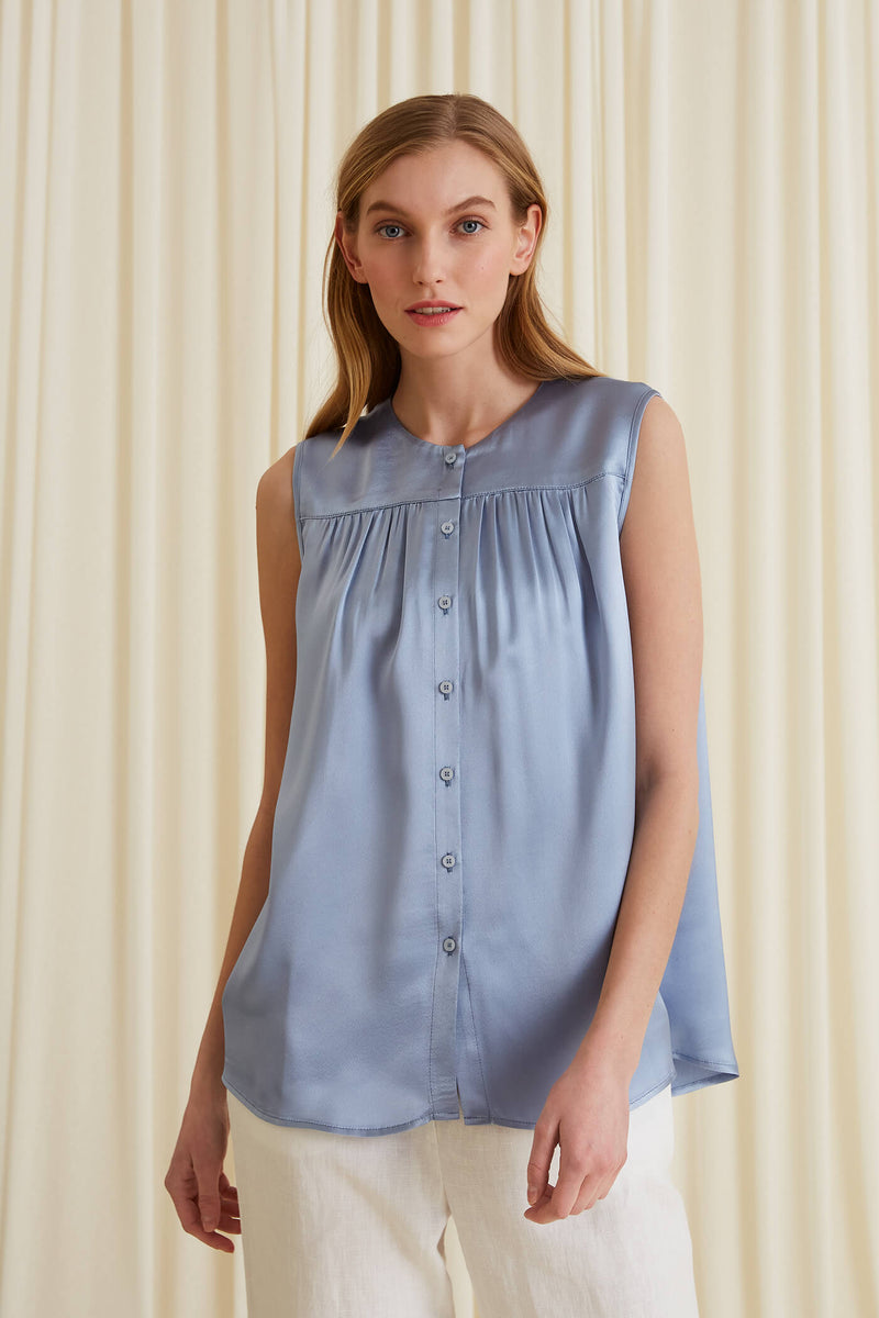 GENEVIE Sleeveless Top sky blue