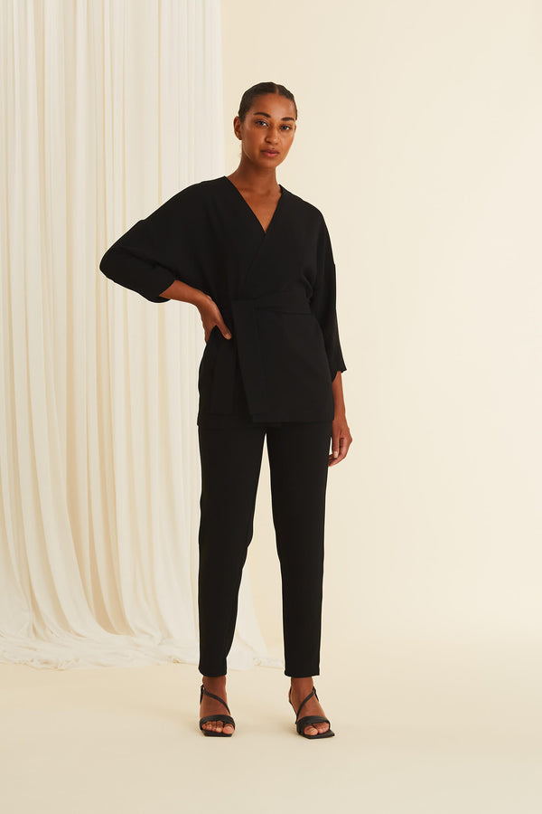 GIA Kimono-Style Jackets blackest from front