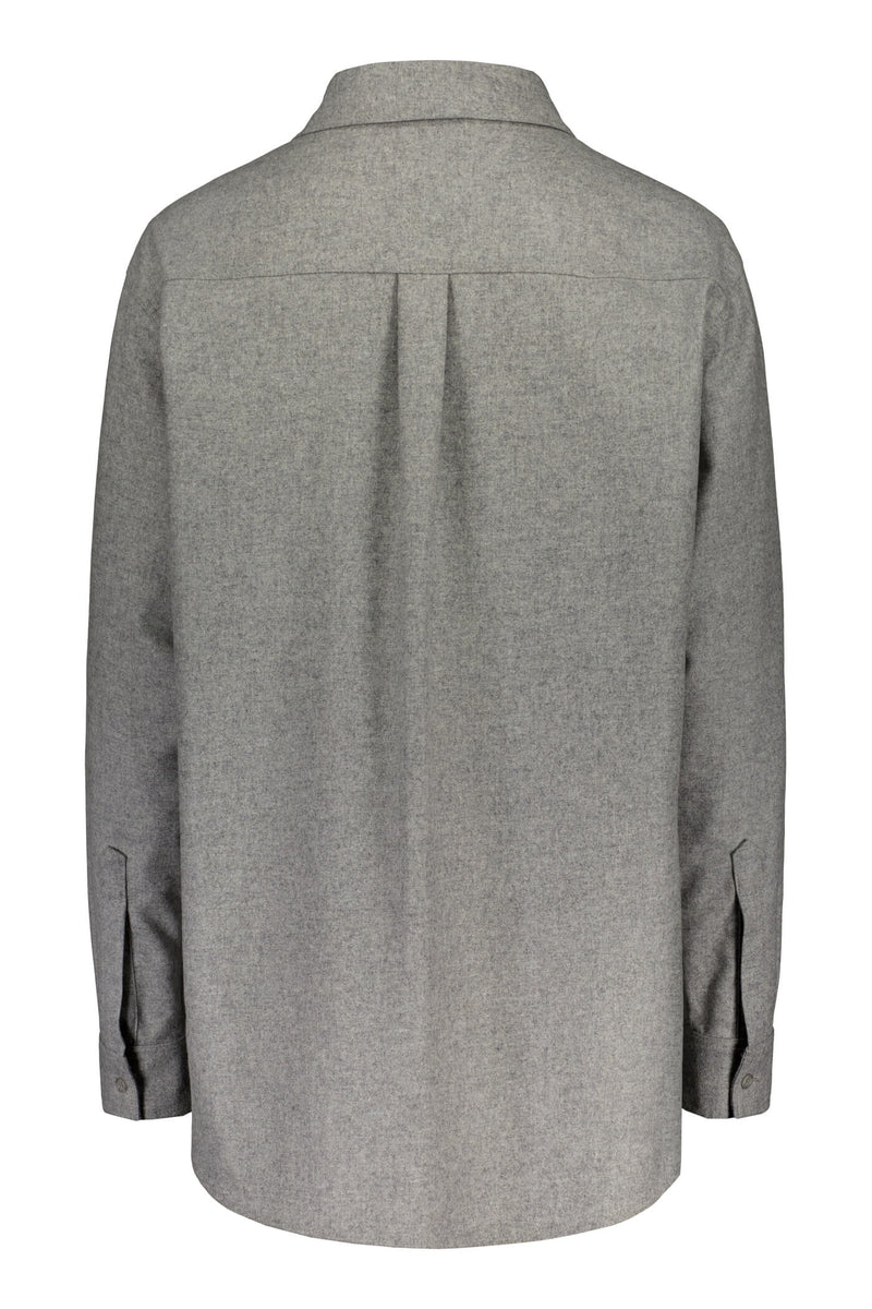 GIANNI Woollen Unisex Shirt stone grey back