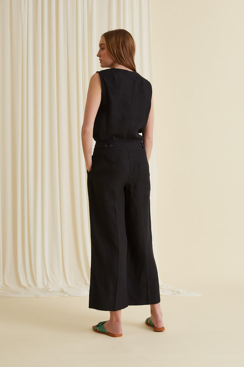 GIGI Linen Trousers blackest behind