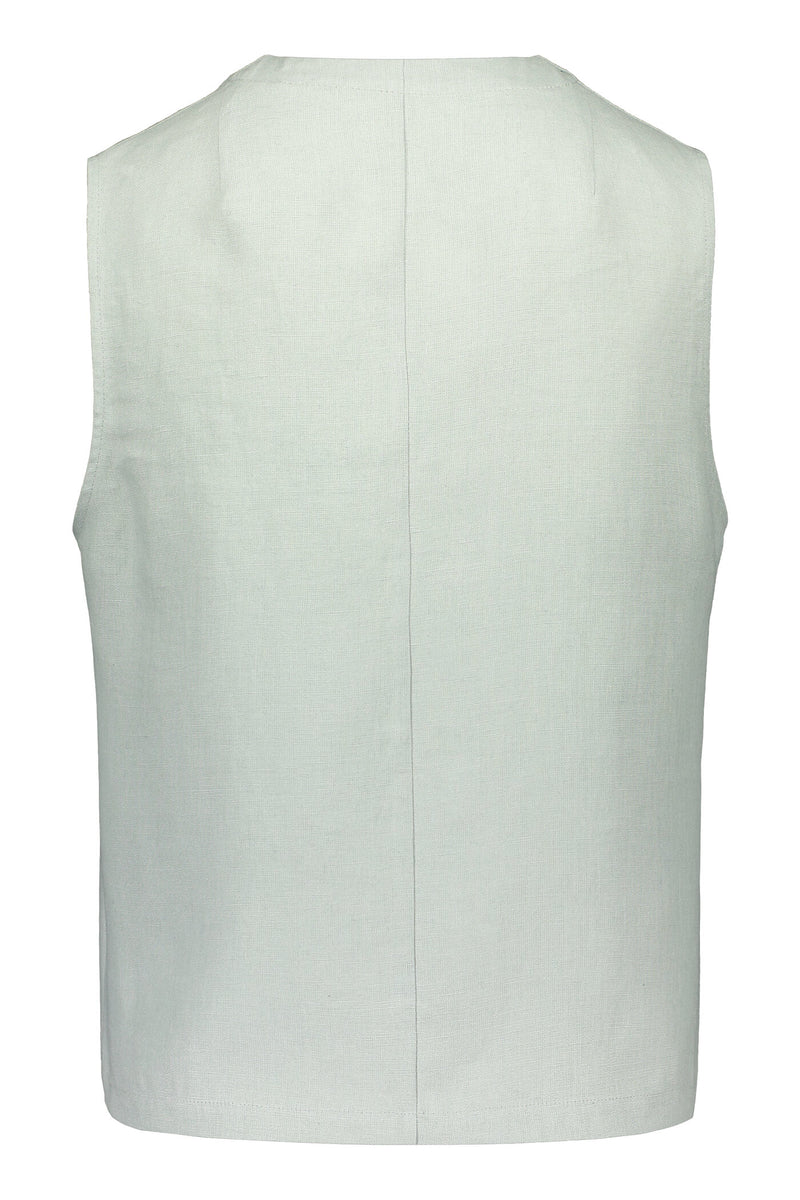 GRACE Linen Top aqua back