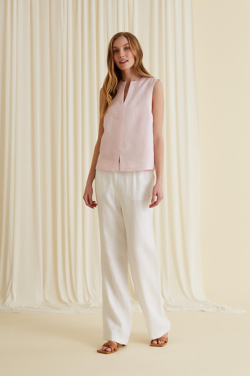 GRACE Linen Top cotton candy from front