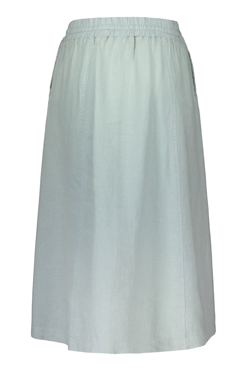 GRETA Linen Skirt aqua back