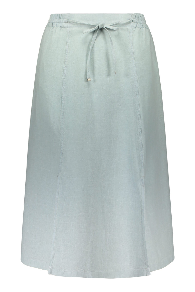 GRETA Linen Skirt aqua front