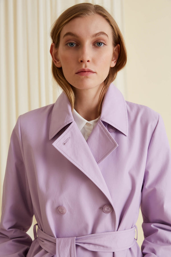 ISLA Cotton Trench lavender close