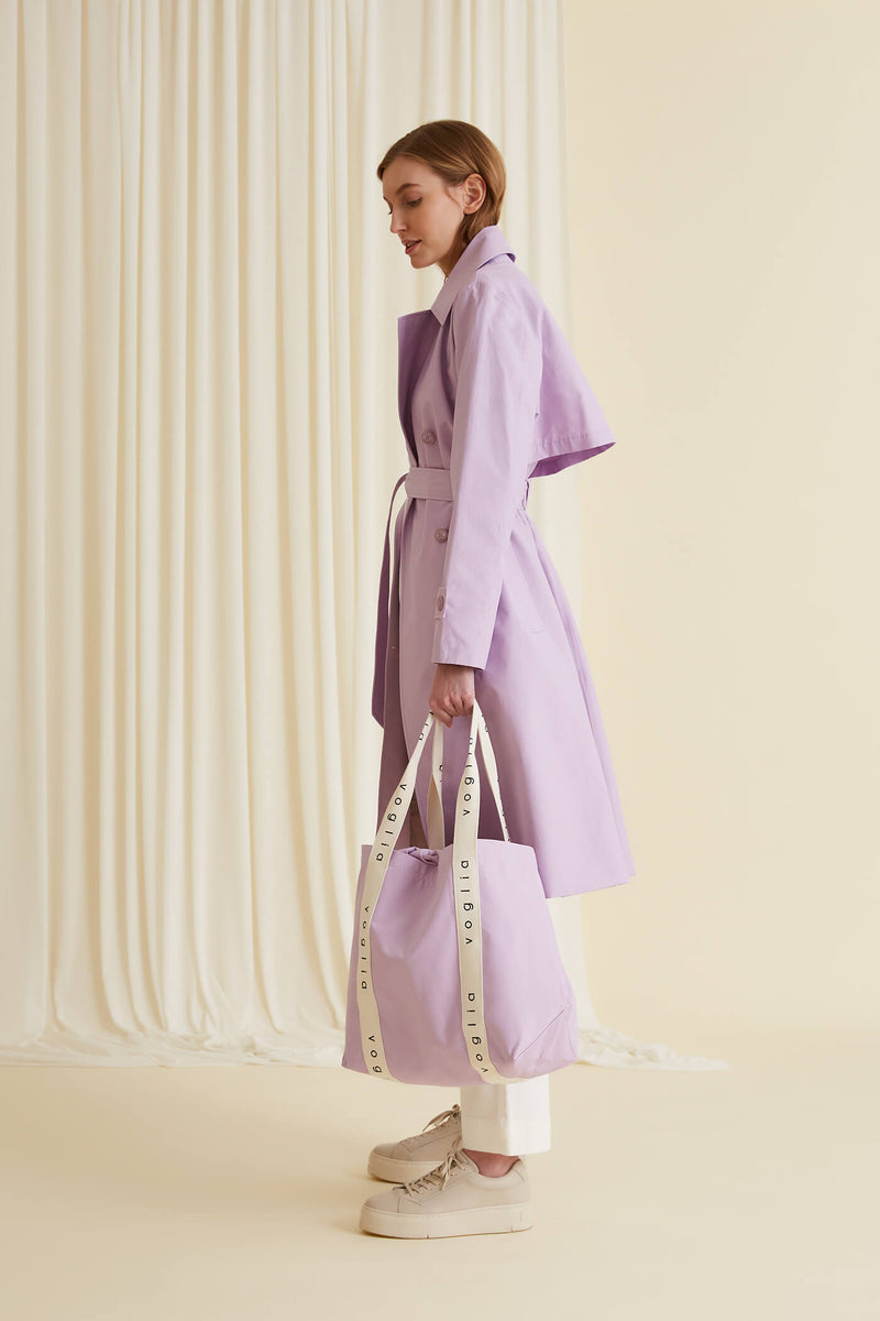 ISLA Cotton Trench lavender side