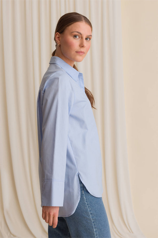 karolina cotton shirt light blue behind