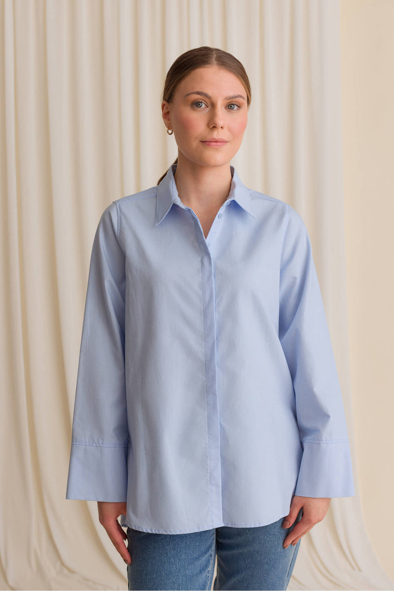 karolina cotton shirt light blue