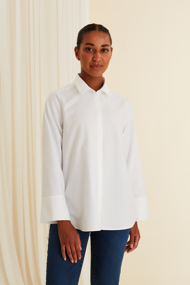 KAROLINA Cotton Shirt white