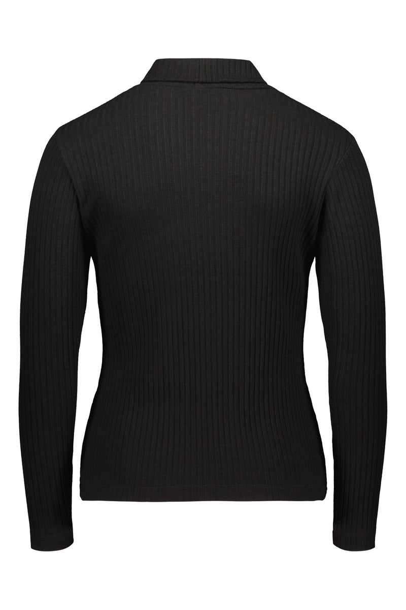 KATI Ribbed High Neck Top blackest back