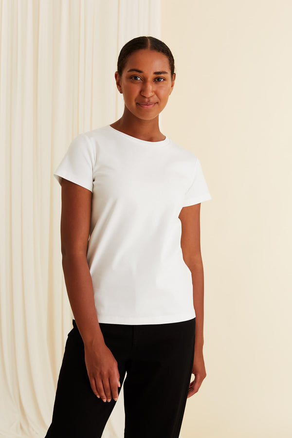 KATRINA Organic Cotton T-Shirt soft white from front
