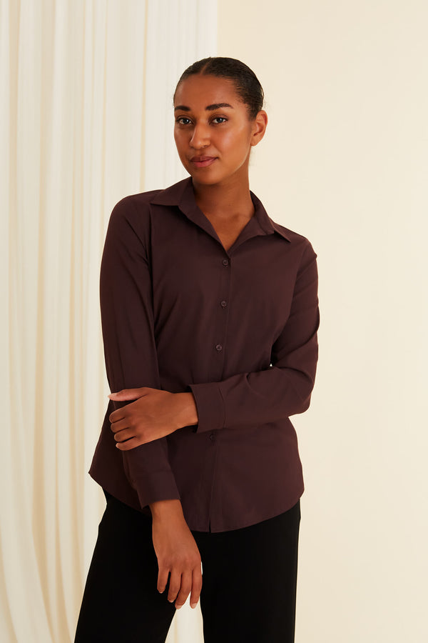 KIELO Cotton Shirt plum