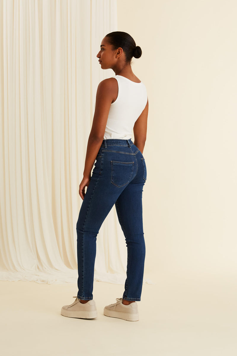 KIM Stretchy Cotton Jeans mid wash behind