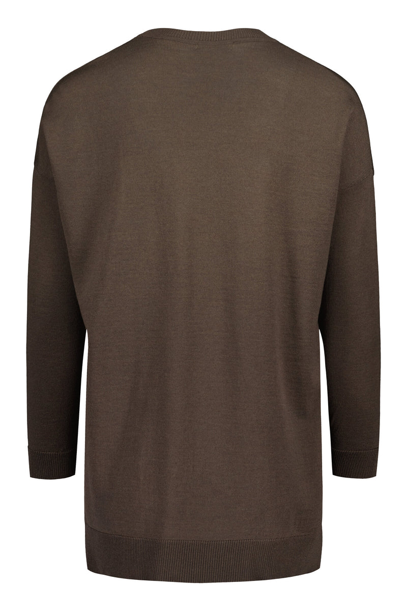 KOA Merino Wool Jumper dakr taupe back