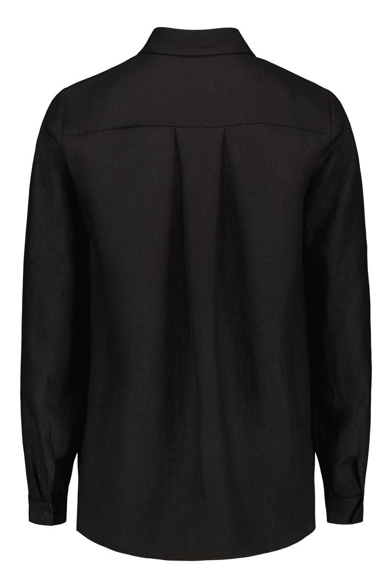 KRISTINA Classic Linen Shirt blackest back