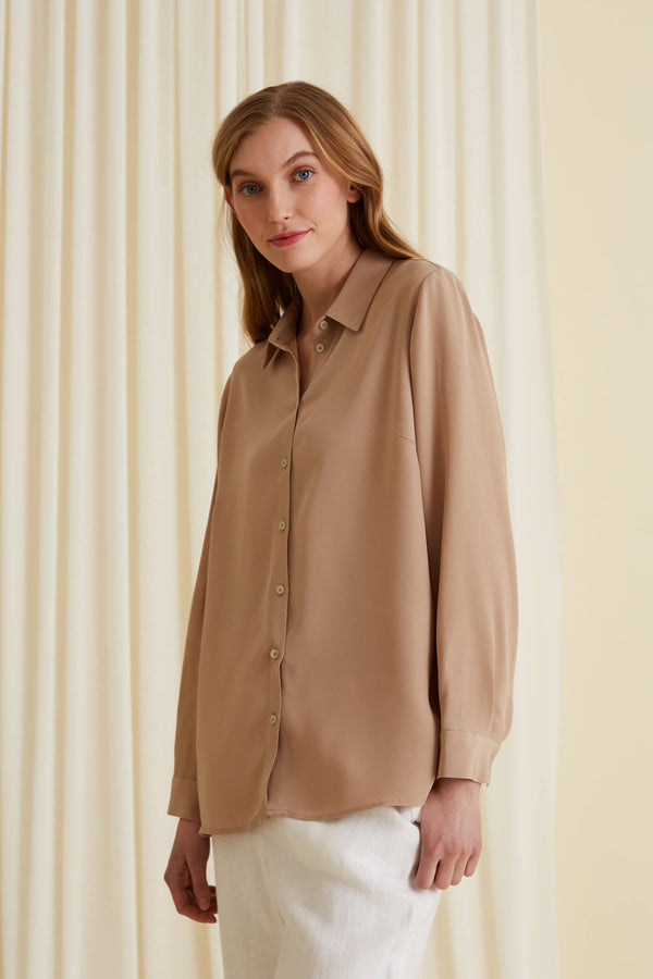 KRISTINA Classic Shirt sand