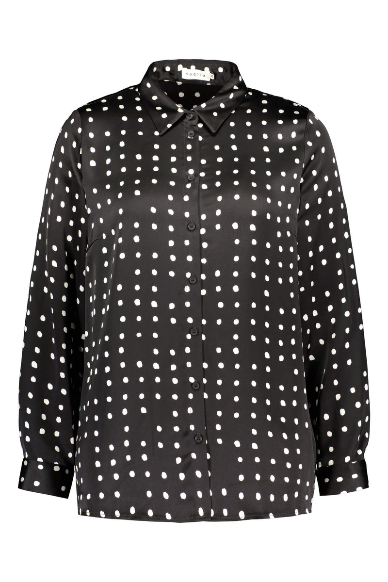 KRISTINA Printed Shirt black-soft white front