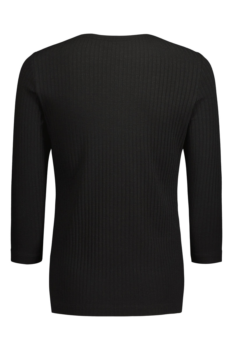 KYRA Ribbed Viscose Top blackest back