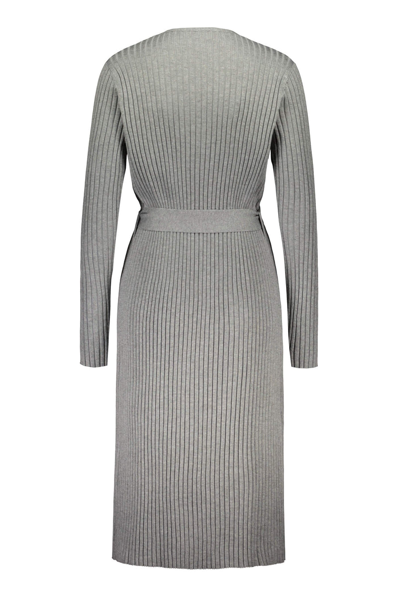 MARCIA High Neck Jumper light grey melange back