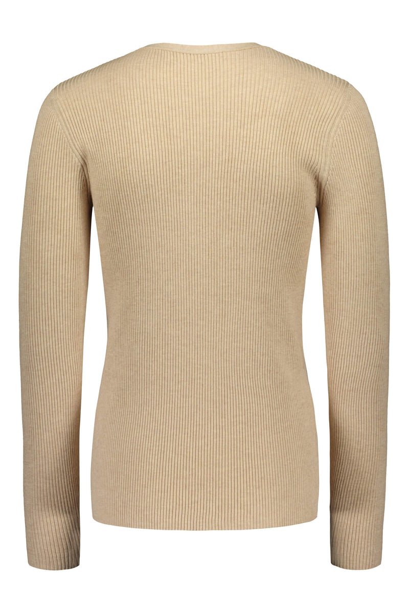 MAY Fitted Viscose Knit Top sand back