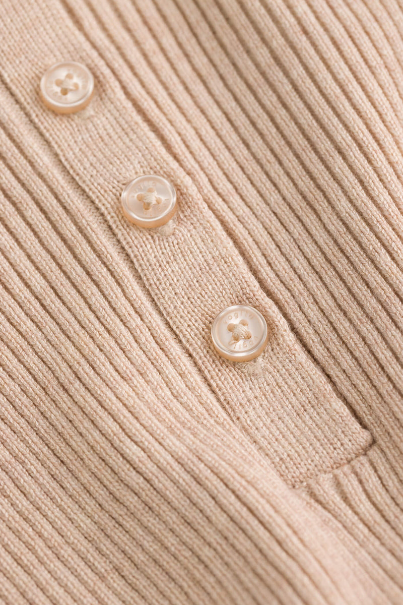 MAY Fitted Viscose Knit Top sand details