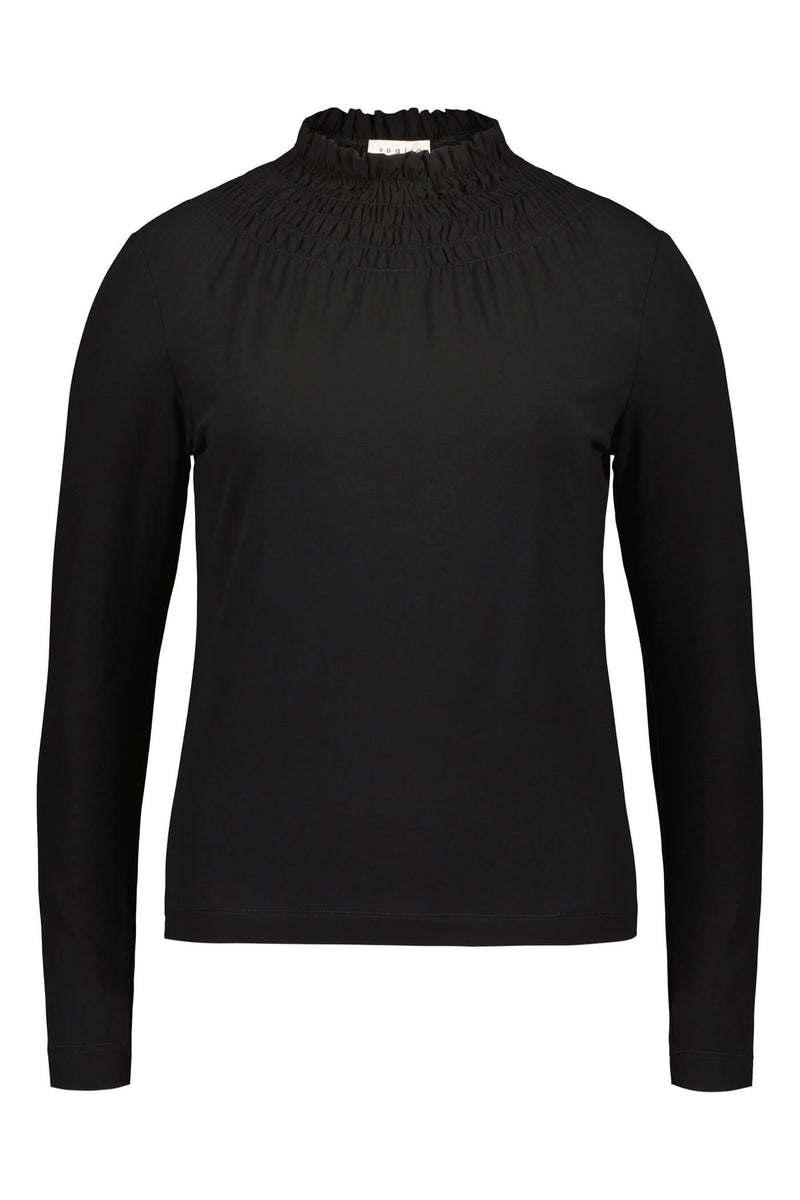 NIKOLETTA High Neck Viscose Top blackest front