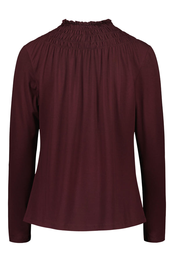 NIKOLETTA High Neck Viscose Top plum back