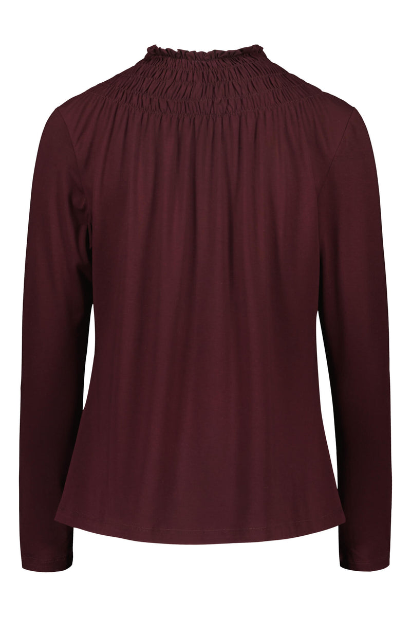 NIKOLETTA High Neck Viscose Top plum back