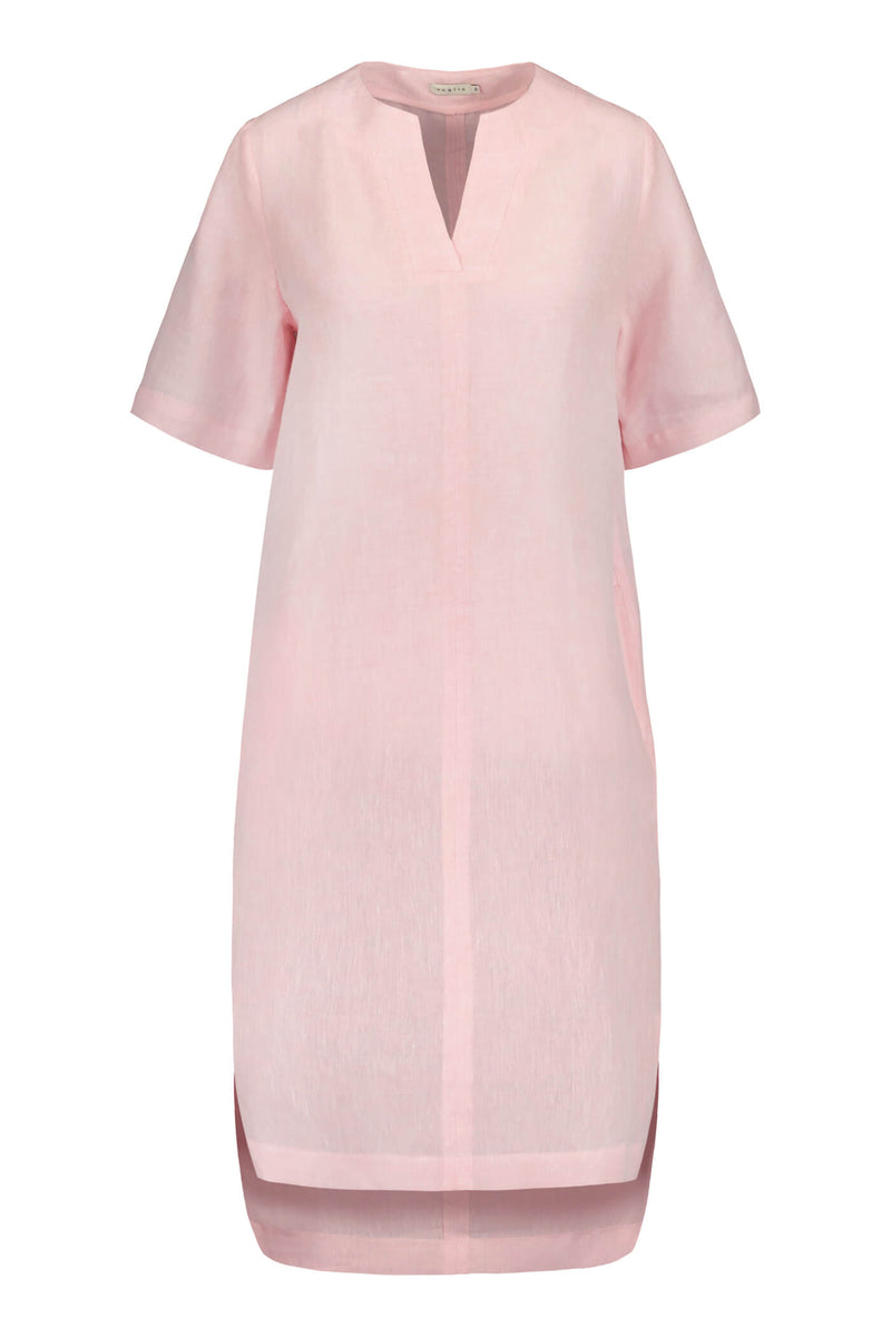 SHEENA Linen Dress cotton candy front