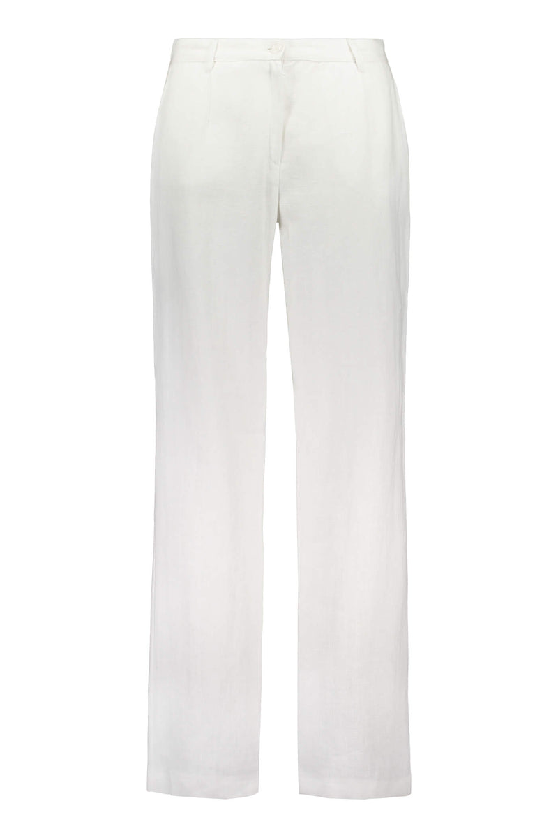 SHERAH Linen Trousers white front
