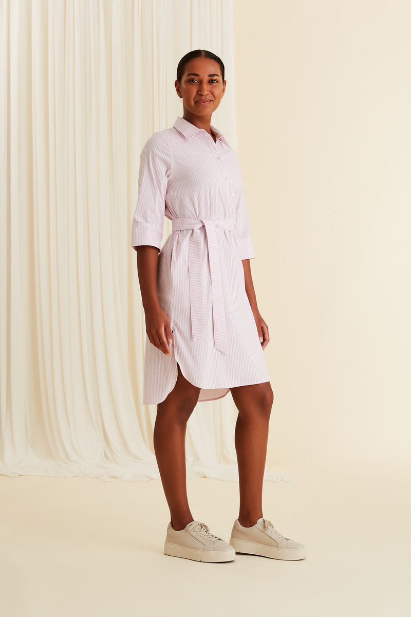 STEFFI Shirt Dress cottoncandy white from front