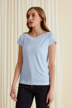 VEERA Viscose T-Shirt sky blue