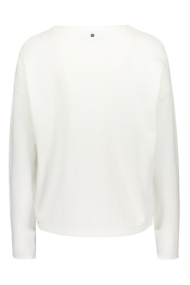 Voglia Clear Cotton Cashmere Jumper soft white back