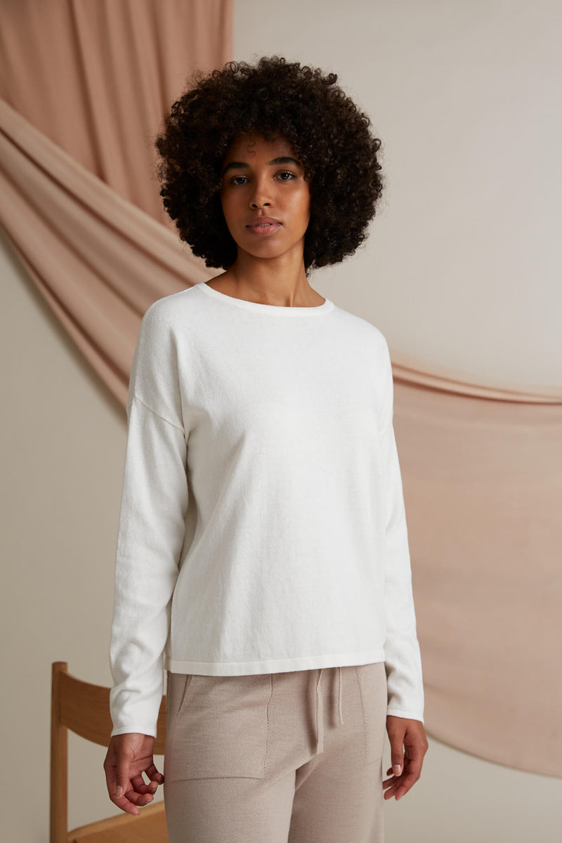 Voglia Clear Cotton Cashmere Jumper soft white