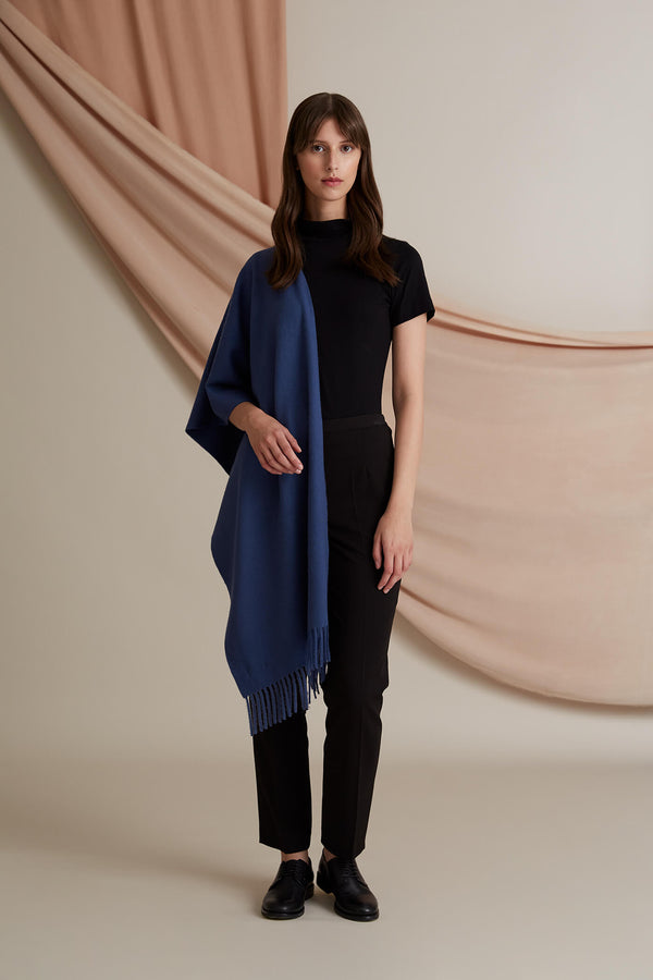 Voglia Connie wool cashmere scarf blue