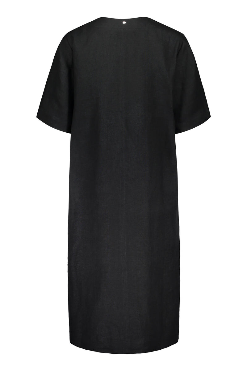 Voglia Finland women's black linen dress back