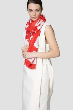 Voglia Finland women's red cotton silk scarf