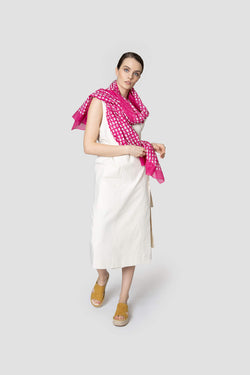 Voglia Finland fuchsia cotton silk scarf