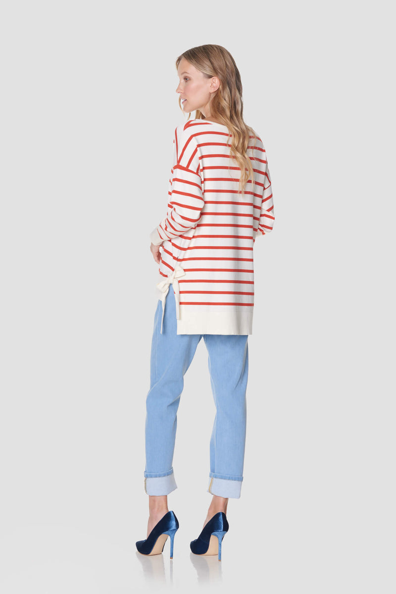 Voglia women's striped red white sweater